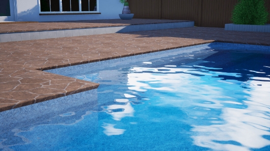 Bild på Premium Pool Liner mönstrad - med gaveltrappa (flera färger/mönster och mått)